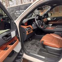 Detailed orange and black front vehicle cabin