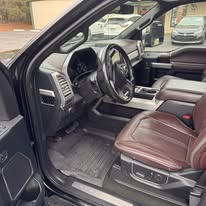 Brown leather truck interior cleaned and refreshed